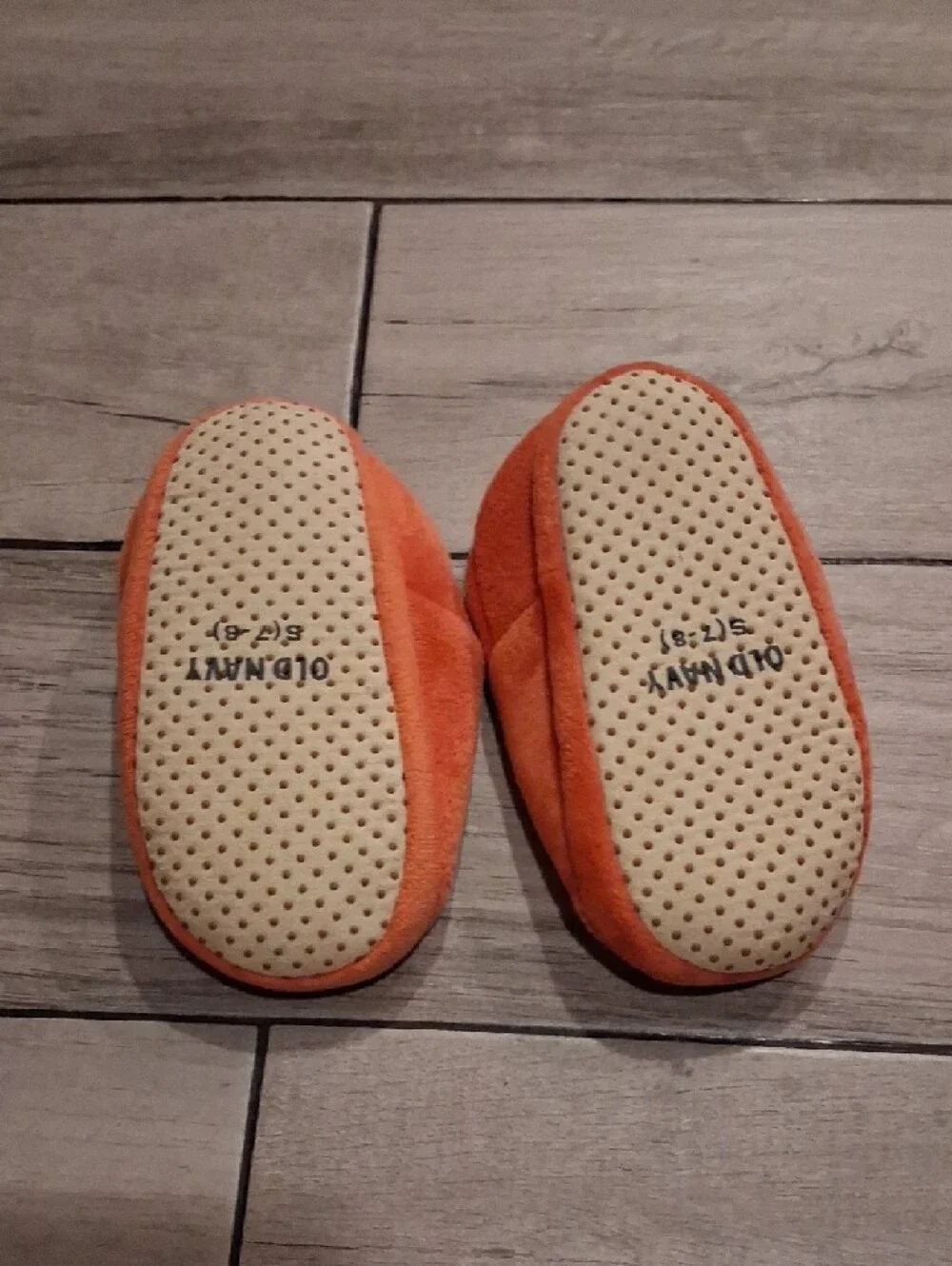 Old Navy Orange Pumpkin Slip-On Kids Slippers